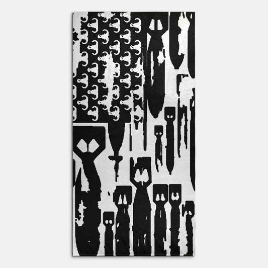 Print On Demand - Beach Towel - "EOD Bomb Flag" (Black on White)