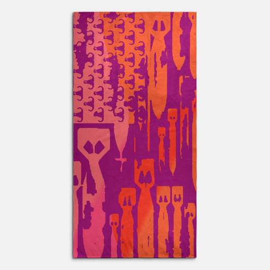 Print On Demand - Beach Towel - "EOD Bomb Flag" (Orange & Pinks)