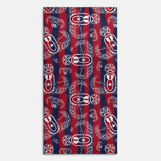 Print On Demand  - Beach Towel - "Badges & Stripes"