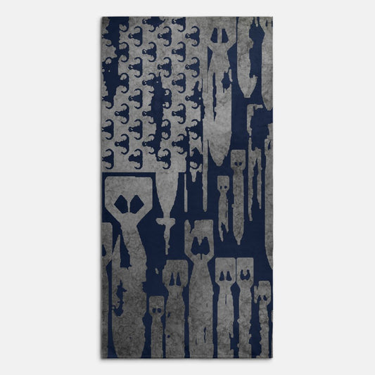 Print On Demand  - Beach Towel - "EOD Bomb Flag" Grey on Navy